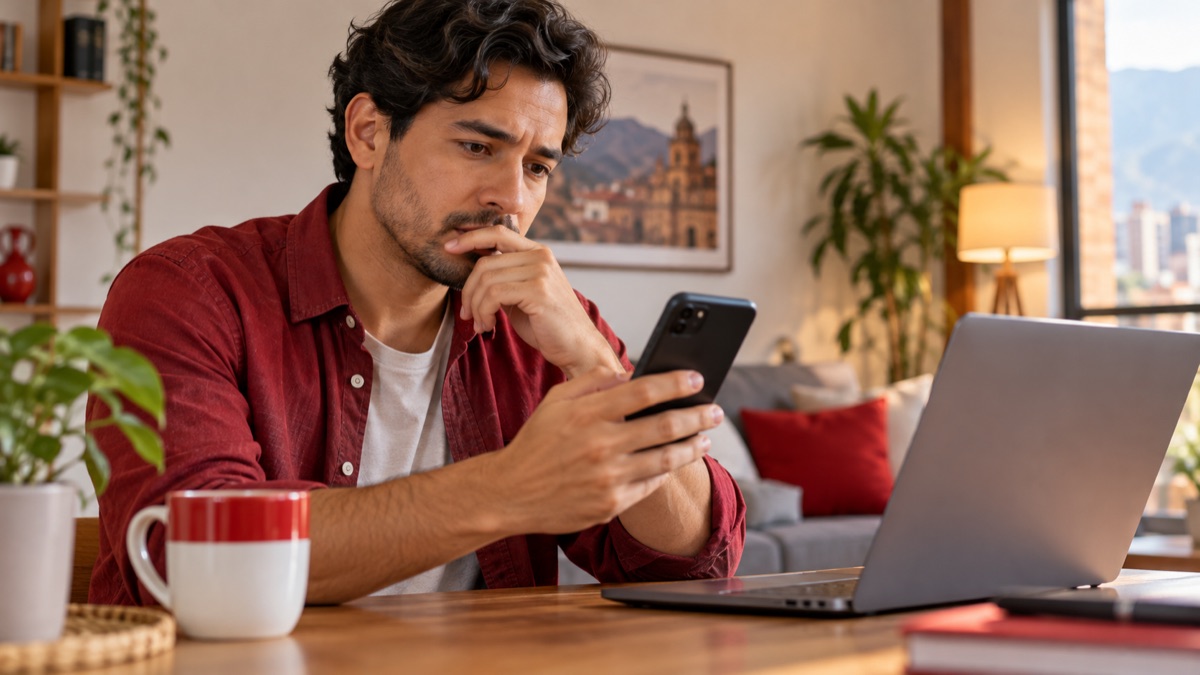 Persona revisando un mensaje en su celular antes de responder